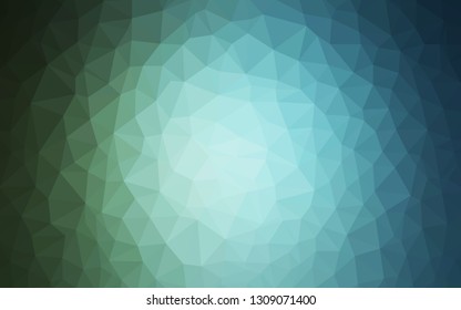 Dark Blue, Green vector gradient triangles pattern. Elegant bright polygonal illustration with gradient. Triangular pattern for your design.
