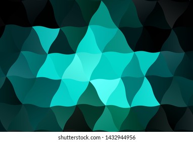 Dark Blue, Green vector gradient triangles template. A sample with polygonal shapes. Brand new design for your business.