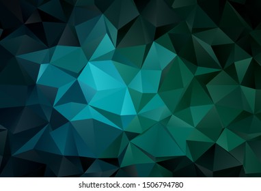 Dark Blue, Green vector gradient triangles texture. Creative illustration in halftone style with triangles. Triangular pattern for your design.