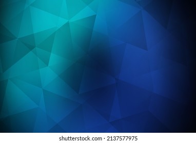Dark Blue, Green vector gradient triangles pattern. Polygonal abstract illustration with gradient. A completely new design for your leaflet.