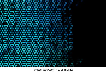 Dark Blue, Green vector greeting Card Happy Valentine's Day. Pattern with isolated hearts on the white background. Colored illustration for your banner, website, advert.