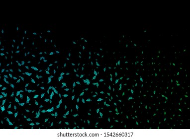Dark Blue, Green vector hand painted pattern. Pattern with gradient colorful leaves in natural style. Brand new design for your business.