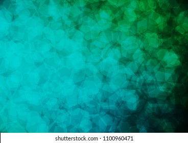 Dark Blue, Green vector hexagon mosaic template. Creative geometric illustration in Origami style with gradient. Brand new style for your business design.