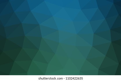 Dark Blue, Green vector hexagon mosaic triangle mosaic. Modern geometrical abstract illustration with gradient. The elegant pattern can be used as part of a brand book.