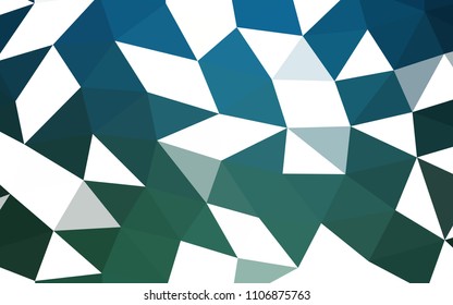 Dark Blue, Green vector hexagon mosaic triangle mosaic. Glitter abstract illustration with an elegant design. The elegant pattern can be used as part of a brand book.