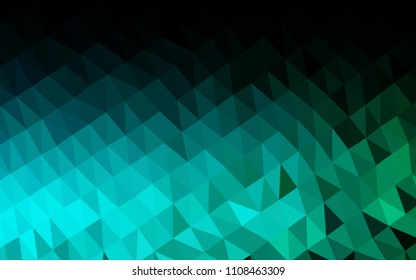 Dark Blue, Green vector hexagon mosaic texture. Brand new colored illustration in blurry style with gradient. A completely new design for your business.