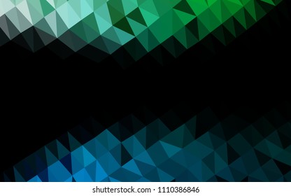 Dark Blue, Green vector hexagon mosaic template. Creative illustration in halftone style with gradient. The elegant pattern can be used as part of a brand book.
