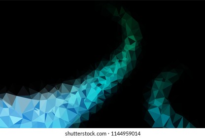 Dark Blue, Green vector hexagon mosaic template. Modern geometrical abstract illustration with gradient. The template can be used as a background for cell phones.