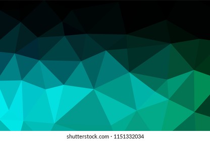 Dark Blue, Green vector hexagon mosaic template. A vague abstract illustration with gradient. The polygonal design can be used for your web site.