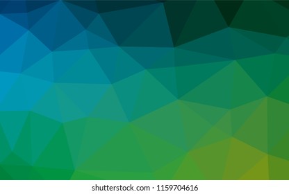 Dark Blue, Green vector hexagon mosaic cover. Colorful abstract illustration with gradient. The best triangular design for your business.