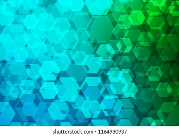 Dark Blue, Green vector hexagon mosaic pattern. Glitter abstract illustration with an elegant design. hexagonal pattern for your business design.