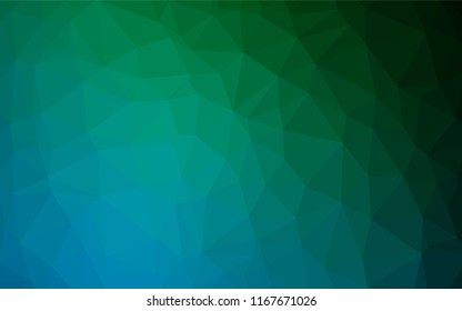 Dark Blue, Green vector hexagon mosaic template. A vague abstract illustration with gradient. A new texture for your design.