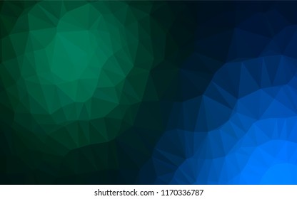 Dark Blue, Green vector hexagon mosaic cover. An elegant bright illustration with gradient. Brand new style for your business design.