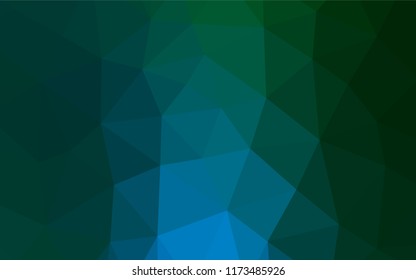 Dark Blue, Green vector hexagon mosaic texture. Creative illustration in halftone style with gradient. The best triangular design for your business.
