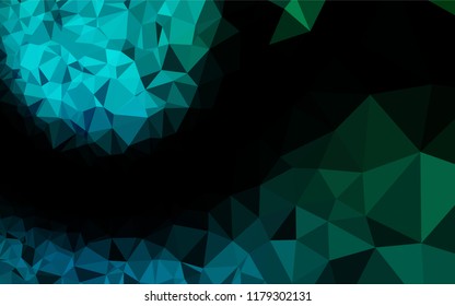 Dark Blue, Green vector hexagon mosaic cover. Creative illustration in halftone style with gradient. The best triangular design for your business.