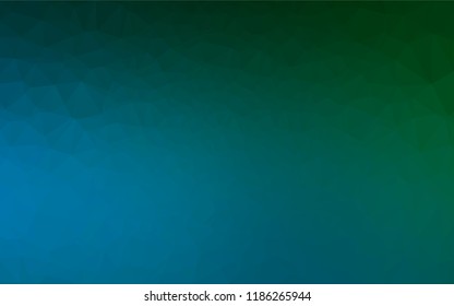Dark Blue, Green vector hexagon mosaic template. Shining colored illustration in a Brand new style. The elegant pattern can be used as part of a brand book.