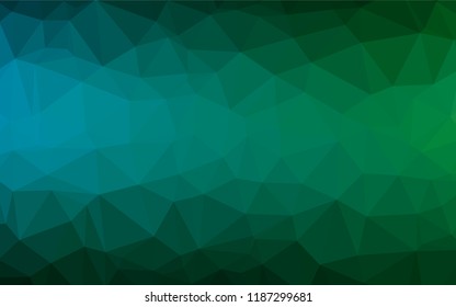 Dark Blue, Green vector hexagon mosaic template. A sample with polygonal shapes. The textured pattern can be used for background.