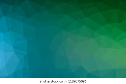 Dark Blue, Green vector hexagon mosaic cover. Glitter abstract illustration with an elegant design. A completely new template for your business design.