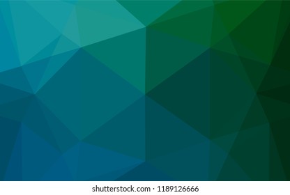 Dark Blue, Green vector hexagon mosaic cover. Brand new colored illustration in blurry style with gradient. The textured pattern can be used for background.