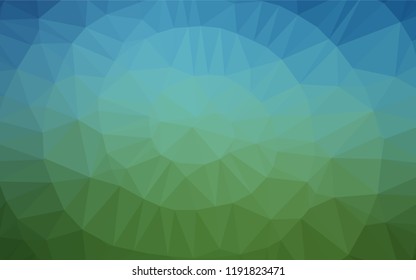 Dark Blue, Green vector hexagon mosaic template. Colorful illustration in abstract style with gradient. The elegant pattern can be used as part of a brand book.