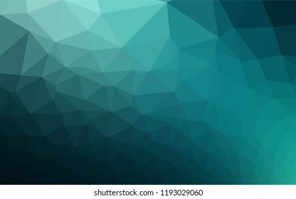 Dark Blue, Green vector hexagon mosaic template. Geometric illustration in Origami style with gradient.  Triangular pattern for your business design.