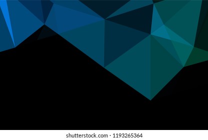 Dark Blue, Green vector hexagon mosaic template. Geometric illustration in Origami style with gradient.  A completely new template for your business design.