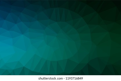 Dark Blue, Green vector hexagon mosaic template. Geometric illustration in Origami style with gradient.  A completely new design for your business.
