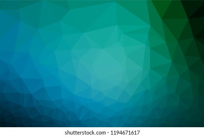 Dark Blue, Green vector hexagon mosaic texture. Creative illustration in halftone style with gradient. The textured pattern can be used for background.