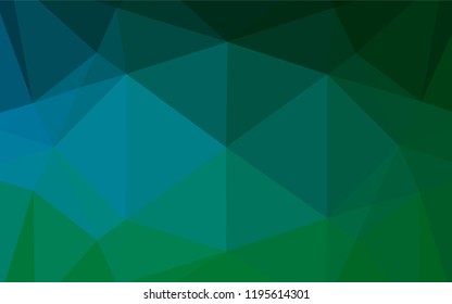 Dark Blue, Green vector hexagon mosaic cover. Creative illustration in halftone style with gradient. Brand new style for your business design.