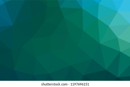 Dark Blue, Green vector hexagon mosaic texture. Creative illustration in halftone style with gradient. Brand new style for your business design.
