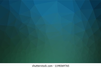 Dark Blue, Green vector hexagon mosaic texture. Creative illustration in halftone style with gradient. Brand new design for your business.