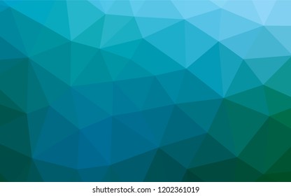 Dark Blue, Green vector hexagon mosaic texture. Creative geometric illustration in Origami style with gradient. The textured pattern can be used for background.