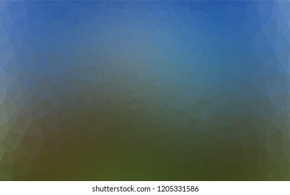 Dark Blue, Green vector hexagon mosaic template. Geometric illustration in Origami style with gradient.  The textured pattern can be used for background.