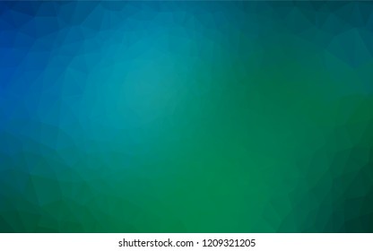 Dark Blue, Green vector hexagon mosaic texture. Creative illustration in halftone style with gradient. A completely new design for your business.