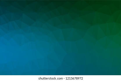 Dark Blue, Green vector hexagon mosaic texture. A sample with polygonal shapes. The best triangular design for your business.