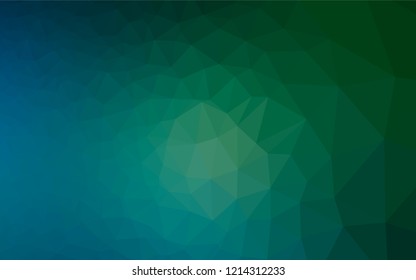 Dark Blue, Green vector hexagon mosaic template. A sample with polygonal shapes. The best triangular design for your business.