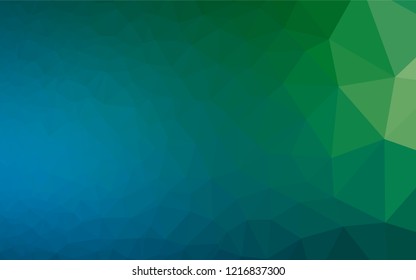 Dark Blue, Green vector hexagon mosaic template. Shining colored illustration in a Brand new style. The completely new template can be used for your brand book.