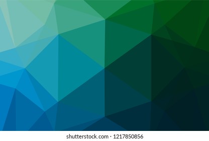 Dark Blue, Green vector hexagon mosaic texture. Glitter abstract illustration with an elegant design. The template can be used as a background for cell phones.