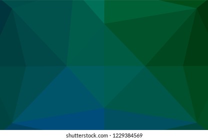Dark Blue, Green vector hexagon mosaic template. A completely new color illustration in a vague style. A new texture for your design.
