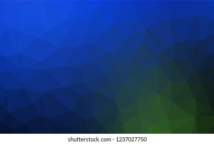 Dark Blue, Green vector hexagon mosaic texture. Colorful abstract illustration with gradient. The best triangular design for your business.