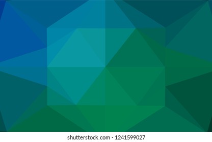 Dark Blue, Green vector hexagon mosaic template. Geometric illustration in Origami style with gradient.  The elegant pattern can be used as part of a brand book.