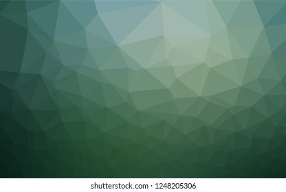 Dark Blue, Green vector hexagon mosaic template. A vague abstract illustration with gradient. A completely new design for your business.