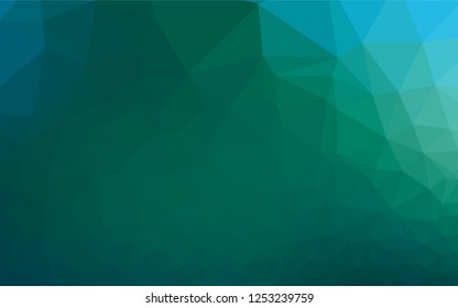 Dark Blue, Green vector hexagon mosaic template. A completely new color illustration in a vague style. A completely new design for your business.
