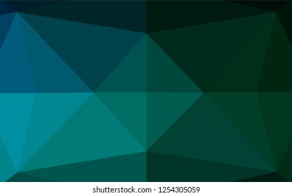 Dark Blue, Green vector hexagon mosaic cover. Shining colored illustration in a Brand new style. The textured pattern can be used for background.