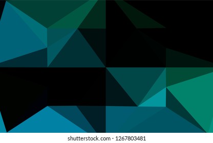 Dark Blue, Green vector hexagon mosaic texture. A vague abstract illustration with gradient. The best triangular design for your business.