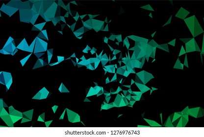 Dark Blue, Green vector hexagon mosaic template. Shining colored illustration in a Brand new style. A completely new design for your business.