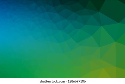 Dark Blue, Green vector hexagon mosaic texture. Creative illustration in halftone style with gradient. The template can be used as a background for cell phones.