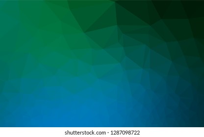 Dark Blue, Green vector hexagon mosaic template. A vague abstract illustration with gradient. A completely new template for your business design.