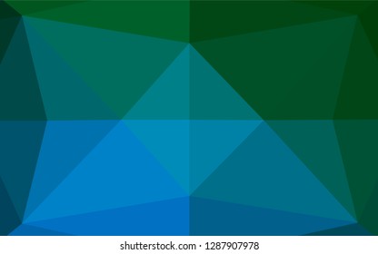 Dark Blue, Green vector hexagon mosaic template. A completely new color illustration in a vague style. Brand new style for your business design.