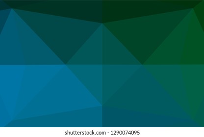 Dark Blue, Green vector hexagon mosaic template. Shining colored illustration in a Brand new style. A new texture for your design.